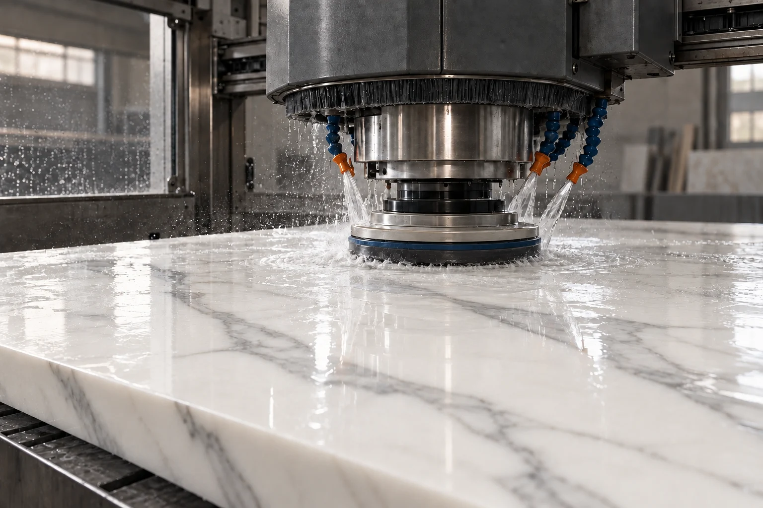 Illustrative wet polishing scene; not production evidence